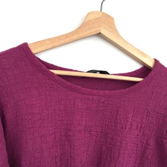 Zanzea 100% Cotton crepe High Low Purple Top "5X" Asian Sizing US 1X - Picture 5 of 11